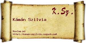 Kámán Szilvia névjegykártya