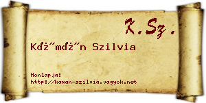 Kámán Szilvia névjegykártya