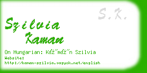 szilvia kaman business card